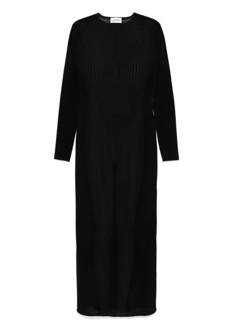 abito lungo morphing pinstripes donna nero in poliammide JEAN PAUL GAULTIER | 24/31-F-RO270-T570-0000